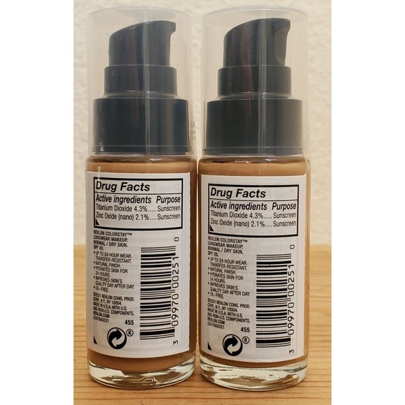 2x Revlon ColorStay 24 Hrs Foundation SPF 20 # 455 Honey BEIGE Longwear Makeup - Picture 2 of 4